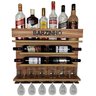 Adega e Barzinho de Parede para sala bebidas com porta taças vinho - Barzinho - 60 x 51 - Nogueira - 3