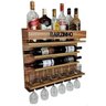Adega e Barzinho de Parede para sala bebidas com porta taças vinho - Barzinho - 60 x 51 - Nogueira - 1