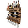 Adega e Barzinho de Parede para sala bebidas com porta taças vinho - Barzinho - 60 x 51 - Nogueira - 5