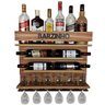 Adega e Barzinho de Parede para sala bebidas com porta taças vinho - Barzinho - 60 x 51 - Nogueira - 7