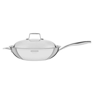 Wok Tramontina Grano Em Aço Inox 32 Cm 5,2 L Corpo Triplo