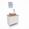 Gabinete de Banheiro 40cm com Cuba e Espelho Completo Lavabo Armário Suspenso - 1