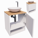 Ver imagem 3 de Gabinete de Banheiro 40cm com Cuba e Espelho Completo Lavabo Armário Suspenso