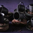 Ver imagem 3 de Xícara para Café com Pires em Cerâmica Preto Matte 100ml Porto Brasil