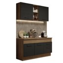 Ver imagem 2 de Cozinha Compacta Madesa Agata 150001 com Armário e Balcão (Com Tampo) Rustic/Preto Cor:Rustic Preto