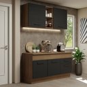 Ver imagem 1 de Cozinha Compacta Madesa Agata 150001 com Armário e Balcão (Com Tampo) Rustic/Preto Cor:Rustic Preto