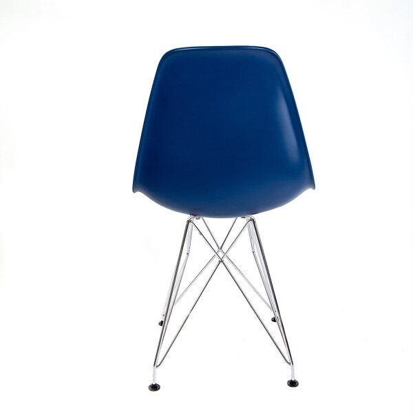 Kit 2 Cadeiras Eames Azul Marinho - Base Eiffel Cromada - 5