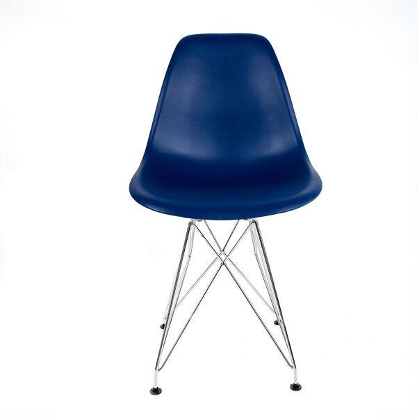 Kit 2 Cadeiras Eames Azul Marinho - Base Eiffel Cromada - 3