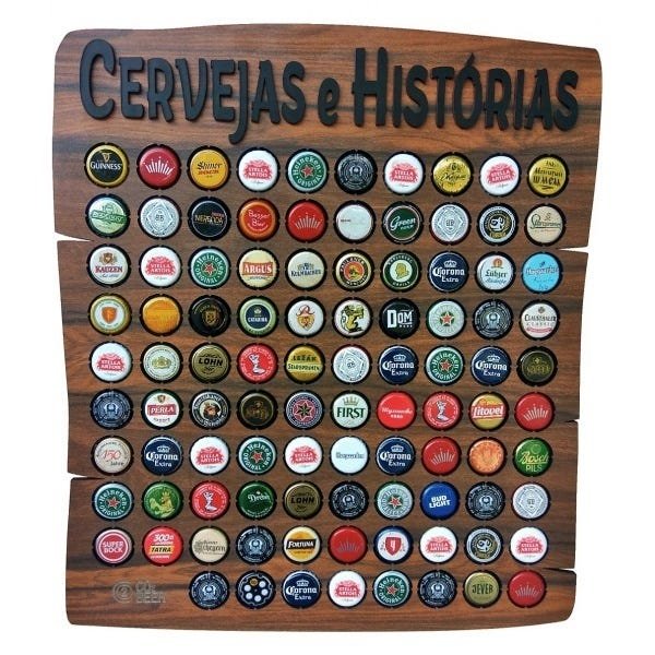 Quadro Porta Tampinhas Rustic - 80 - Cervejas Histórias