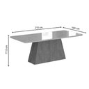 Ver imagem 5 de Mesa de Sala Jantar Helena + Tampo Madeirado Vidro 210x100cm Nature/off White - Cimol