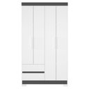 Ver imagem 3 de Guarda Roupa Solteiro Olímpia 4 Portas 2 Gavetas Quadriflex Branco/titanium - Móveis Albatroz