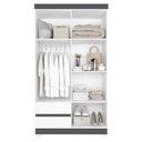 Ver imagem 4 de Guarda Roupa Solteiro Olímpia 4 Portas 2 Gavetas Quadriflex Branco/titanium - Móveis Albatroz