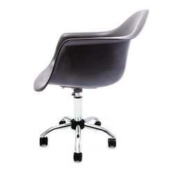Cadeira Eames com Braços Preta - Base Office Cromada - 3