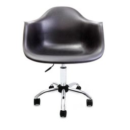 Cadeira Eames com Braços Preta - Base Office Cromada - 2