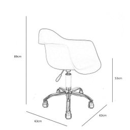 Cadeira Eames com Braços Preta - Base Office Cromada - 6