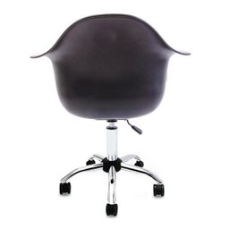 Cadeira Eames com Braços Preta - Base Office Cromada - 4