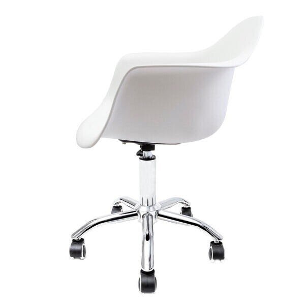 Cadeira Eames com Braços Branca - Base Office Cromada - 3