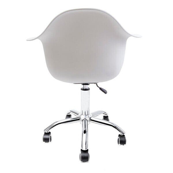 Cadeira Eames com Braços Branca - Base Office Cromada - 4