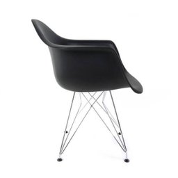 Cadeira Eames com Braços Preta - Base Eiffel Cromada - 4