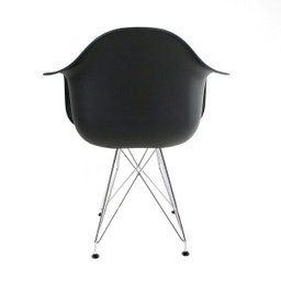 Cadeira Eames com Braços Preta - Base Eiffel Cromada - 2