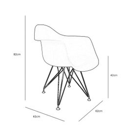 Cadeira Eames com Braços Preta - Base Eiffel Cromada - 5