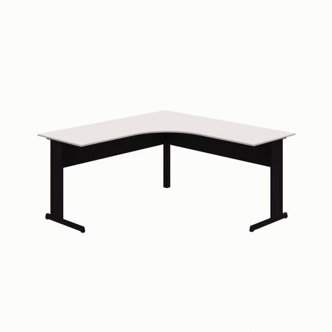 Mesa em L Angular 160 Cm Escritório New City Pé Metal Calvi com Preto Web Office