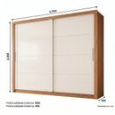 Ver imagem 3 de Guarda-Roupa Casal 2 Portas Deslizantes 4 Gavetas Palace Off White/Cinamomo