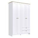 Ver imagem 1 de Guarda-roupa Solteiro Americano 4 Portas 2 Gavetas Branco/ipê - Decibal