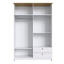 Ver imagem 3 de Guarda-roupa Solteiro Americano 4 Portas 2 Gavetas Branco/ipê - Decibal