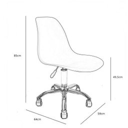 Cadeira Eames Rosa - Base Office Cromada - 5