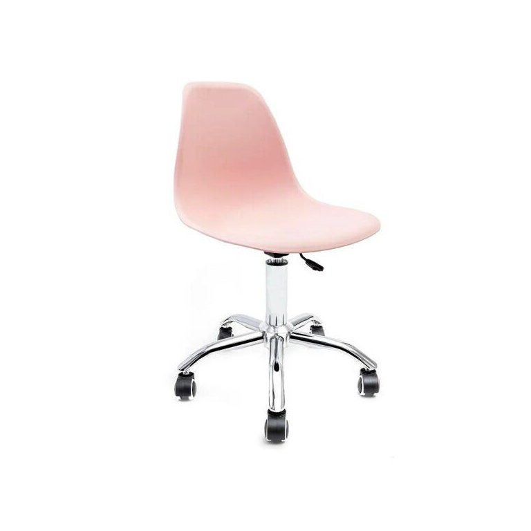 Cadeira Eames Rosa - Base Office Cromada