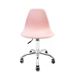 Cadeira Eames Rosa - Base Office Cromada - 2