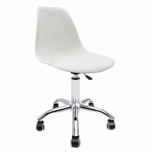 Cadeira Eames Branca - Base Office Cromada