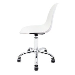 Cadeira Eames Branca - Base Office Cromada - 3