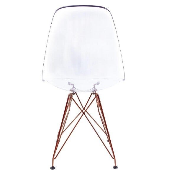 Cadeira Eames Transparente - Base Eiffel Cobre - 4
