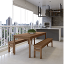 Ver imagem 4 de Mesa de Churrasco Ultron em Madeira Maciça Retangular 160cm