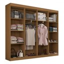 Ver imagem 6 de Guarda-roupa Ele e Ela 8 Portas 8 Prateleiras com Espelho Cinamomo - Panorama Móveis