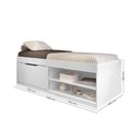 Ver imagem 3 de Cama Box Sapateira Solteiro Vanessa 0,88 Branco com Colchão - Framar Móveis