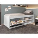 Ver imagem 4 de Cama Box Sapateira Solteiro Vanessa 0,88 Branco com Colchão - Framar Móveis
