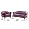 Conjunto Sofá Duquesa Chesterfield 2 Lugares + 1 Poltrona - Veludo Roxo - 3
