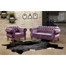 Conjunto Sofá Duquesa Chesterfield 2 Lugares + 1 Poltrona - Veludo Roxo - 2