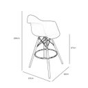 Ver imagem 6 de Banqueta Eames com Braços Branca - Base de Madeira Natural