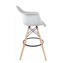 Ver imagem 3 de Banqueta Eames com Braços Branca - Base de Madeira Natural