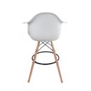 Ver imagem 2 de Banqueta Eames com Braços Branca - Base de Madeira Natural