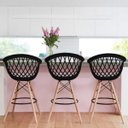 Ver imagem 6 de Banqueta Web Preta - Base de Madeira Natural