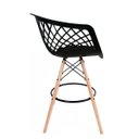 Ver imagem 3 de Banqueta Web Preta - Base de Madeira Natural