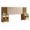 Cabeceira Queen Extensivel Estofada com Mesa de Cabeceira Zara Shop Jm Camaru Perola - 3