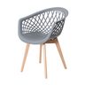 Kit 4 Cadeiras Web Cinza - Base Wood - 2
