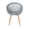 Kit 4 Cadeiras Web Cinza - Base Wood - 3
