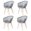 Ver imagem 1 de Kit 4 Cadeiras Web Cinza - Base Wood
